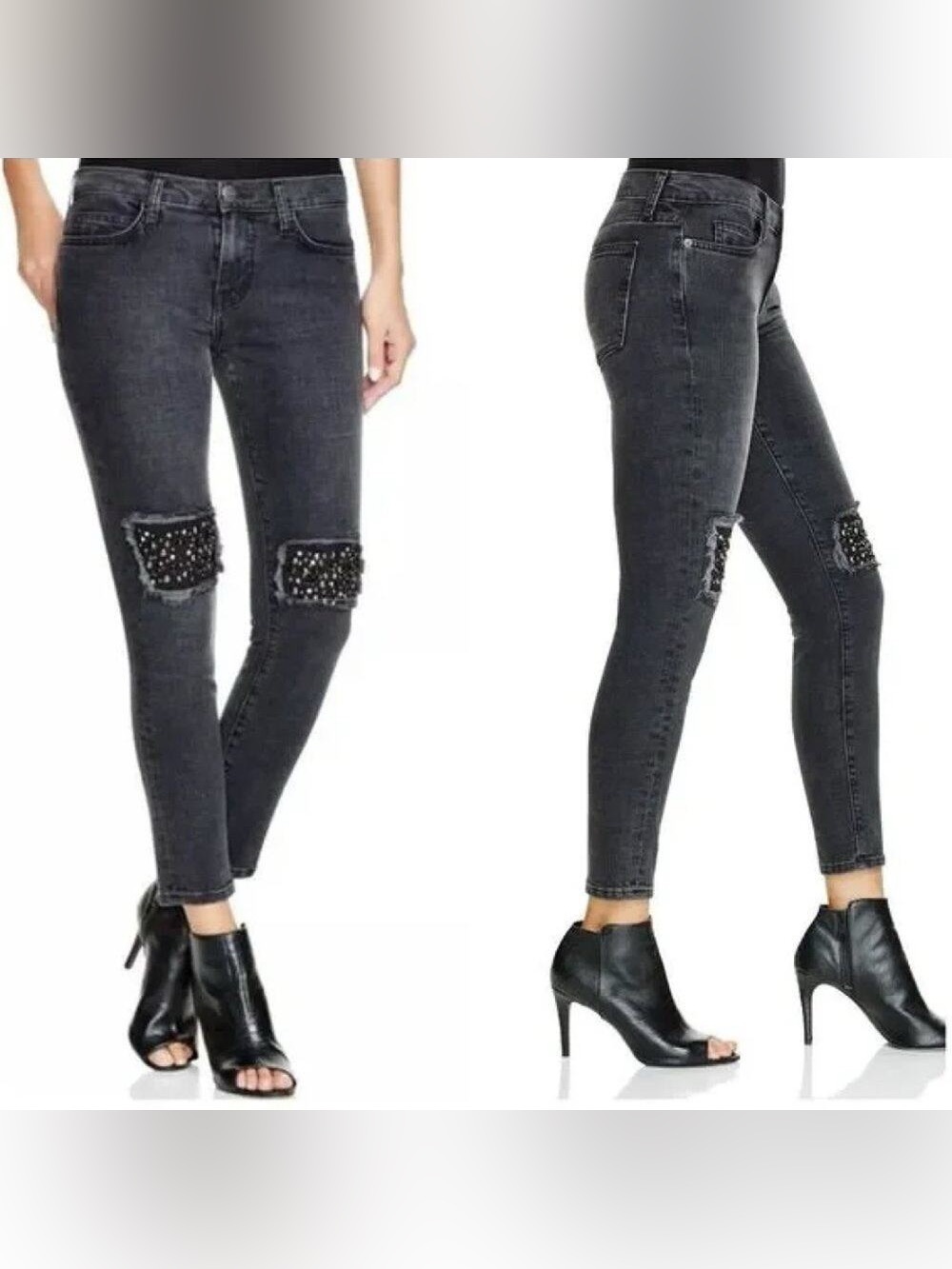 CURRENT/ELLIOTT - Anthropologie Studded Knee Ankle Skinny Jeans The Fling 31